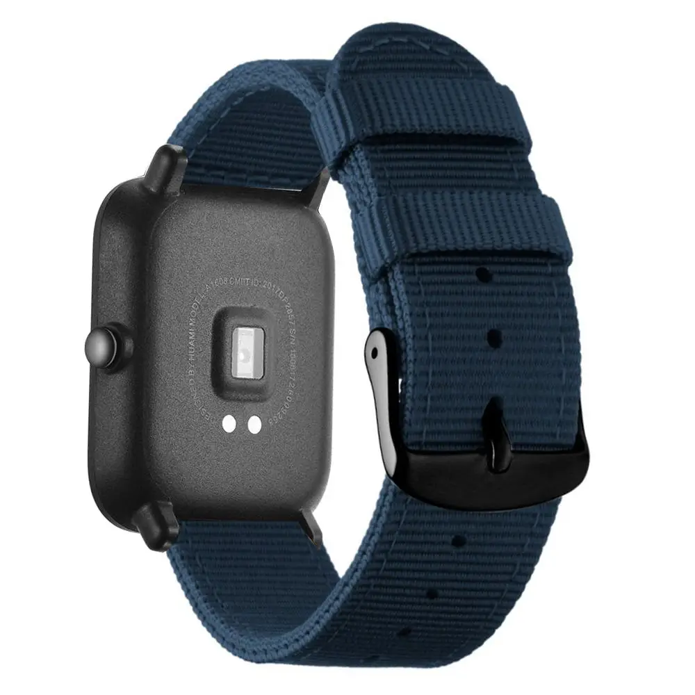 Синий DKPLNT 20 мм петля нейлоновый сменный ремешок для Huami AMAZFIT BIP Watch Band Смарт-часы - Цвет: Синий
