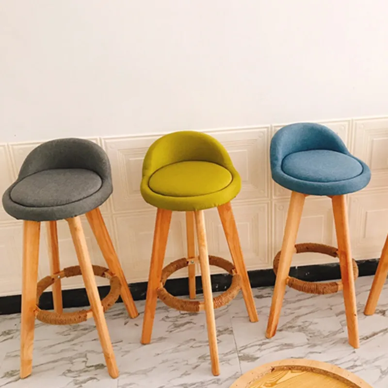 Барный стул с вращением на 360 градусов деревянные высокие ножки европейские