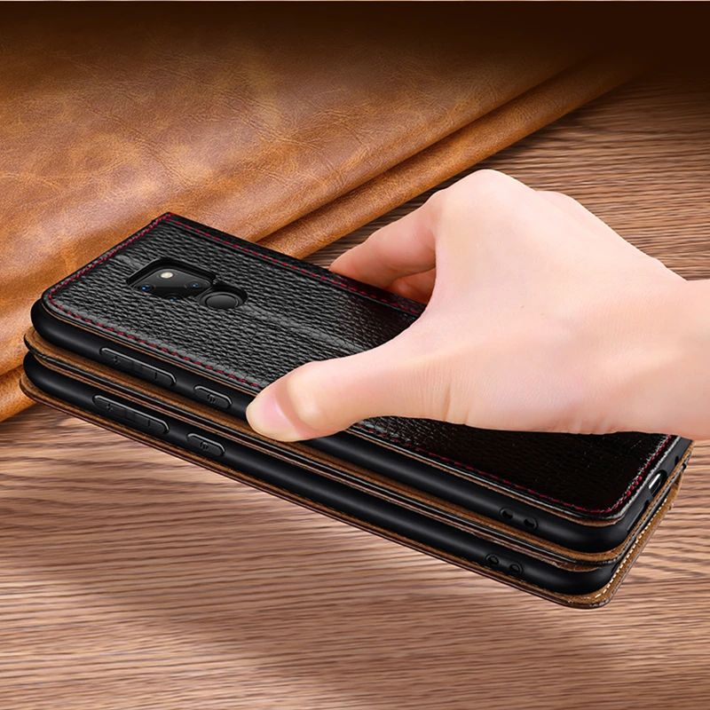 Чехол-книжка из натуральной кожи с подставкой для Huawei P30 Pro Mate 20 20X - купить по