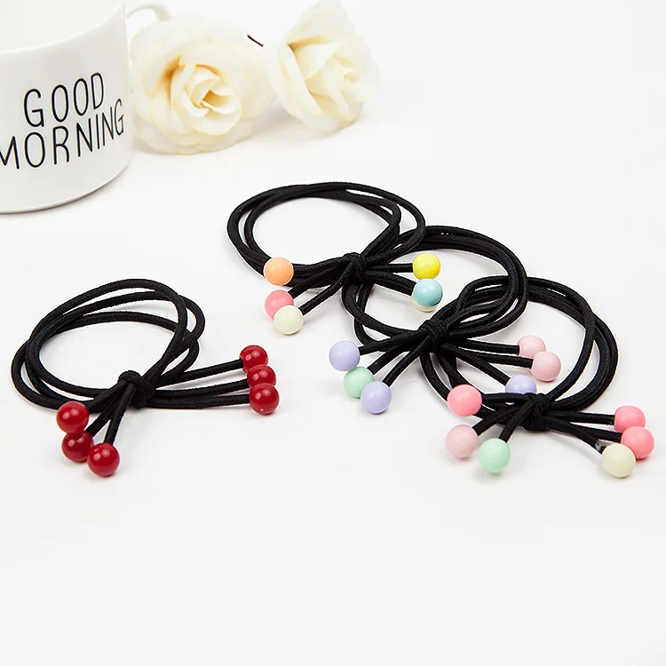 Женские эластичные резинки для волос 10 шт. Черные фиксации хвостиков красная