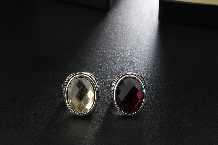 AliExpress горячая Распродажа витражное кольцо Европейское и американское роскошное многогранное фиолетовое кольцо