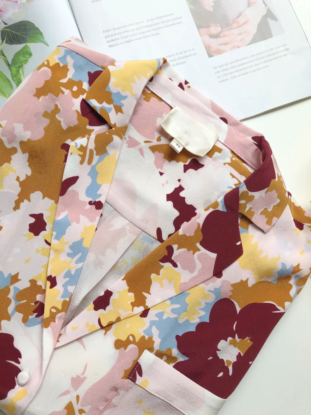 Elfbop Silk винтажная рубашка с длинными рукавами и цветочным принтом Топ-2019ss Женская рубашка блузка