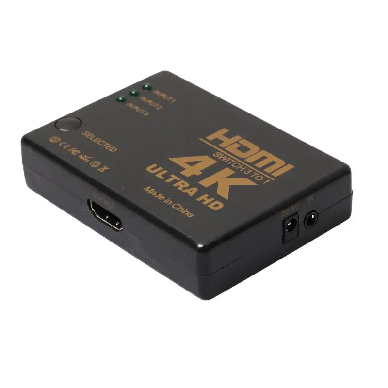 3 в 1 переключатель селектора Ultra HD 4K x 2K HDMI сплиттер коробка порта 3D 1080p ИК пульт для