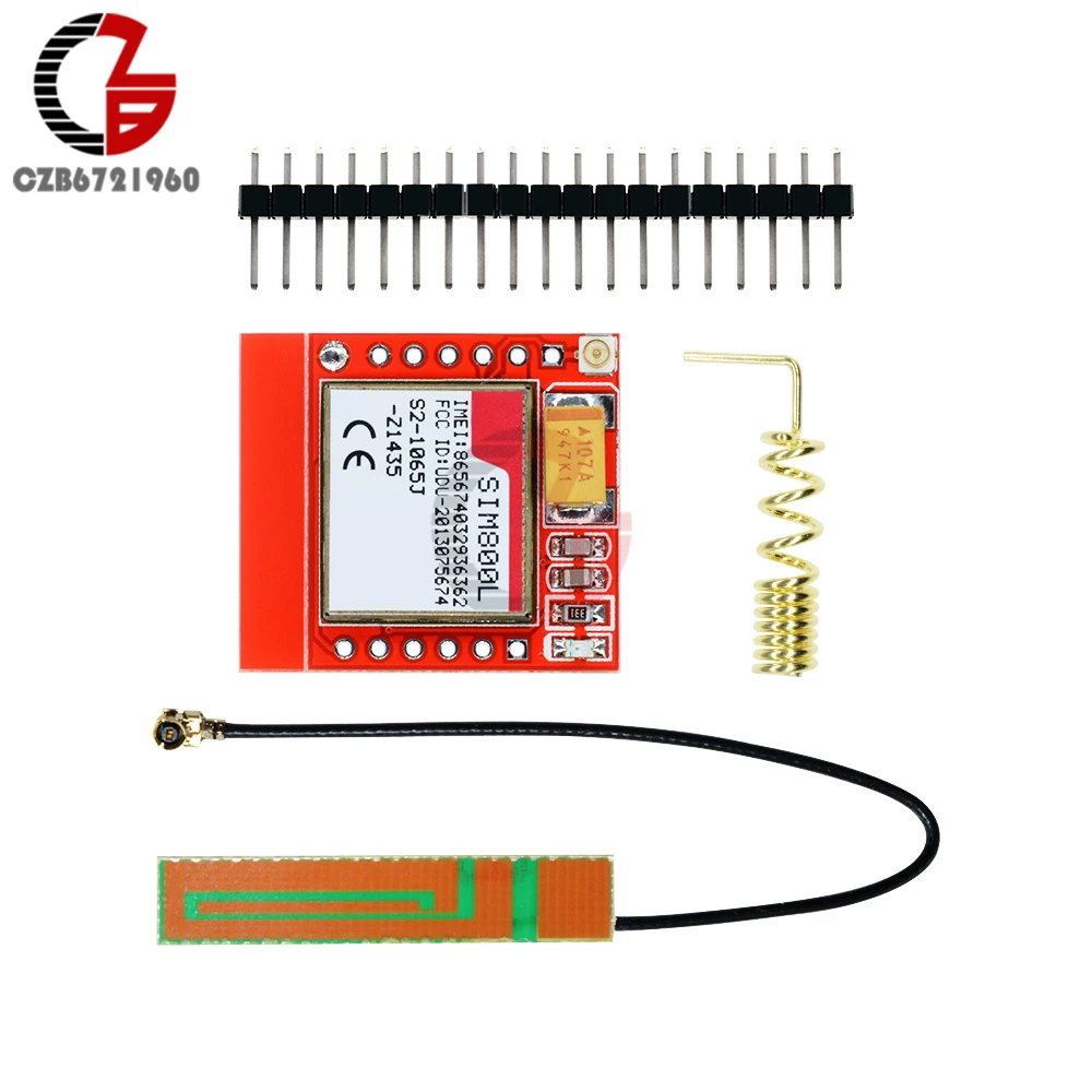 

SIM800L GPRS GSM Module Quad-Band Micro SIM Slot GSM Breakout board with Antenna TTL Serial Port for Arduino Replace SIM900