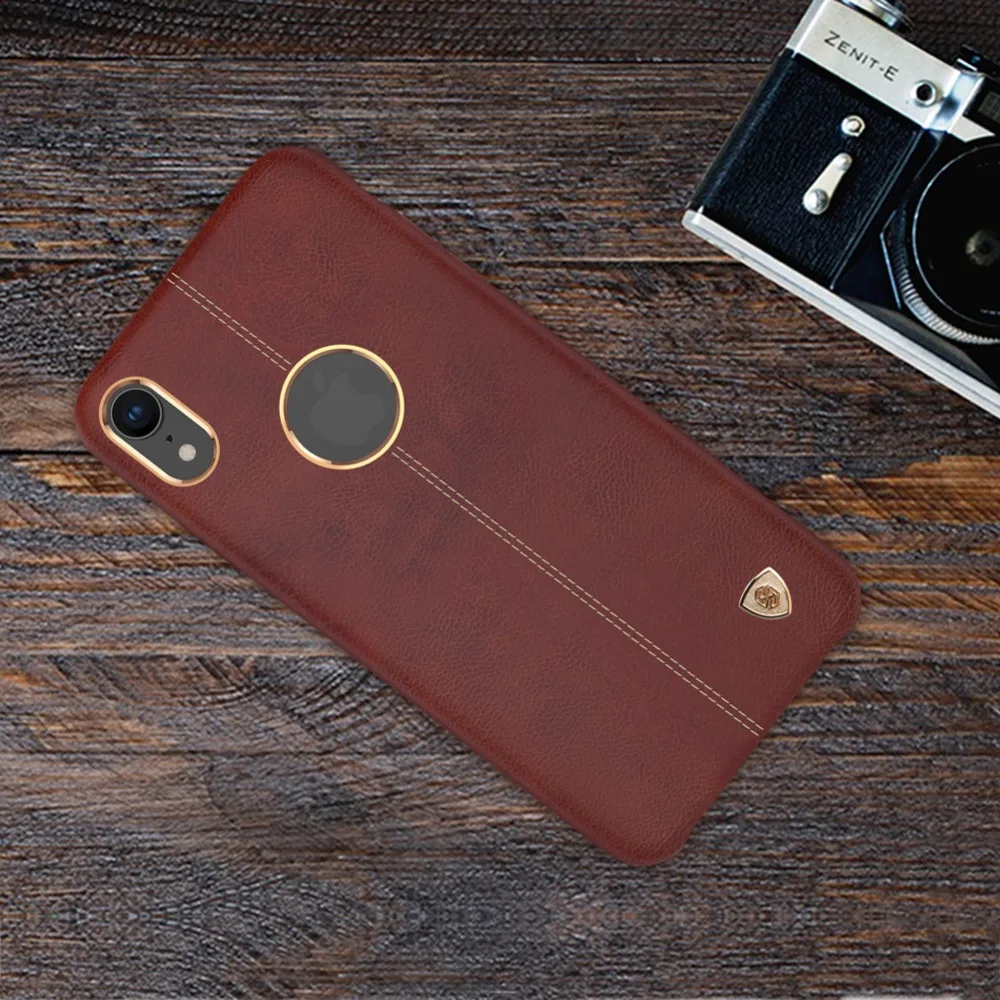 Чехол для iPhone XR Nillkin Englon, кожаный чехол для телефона iPhone XR, роскошный Винтажный чехол-накладка для iPhone XR, броня, чехол для телефона