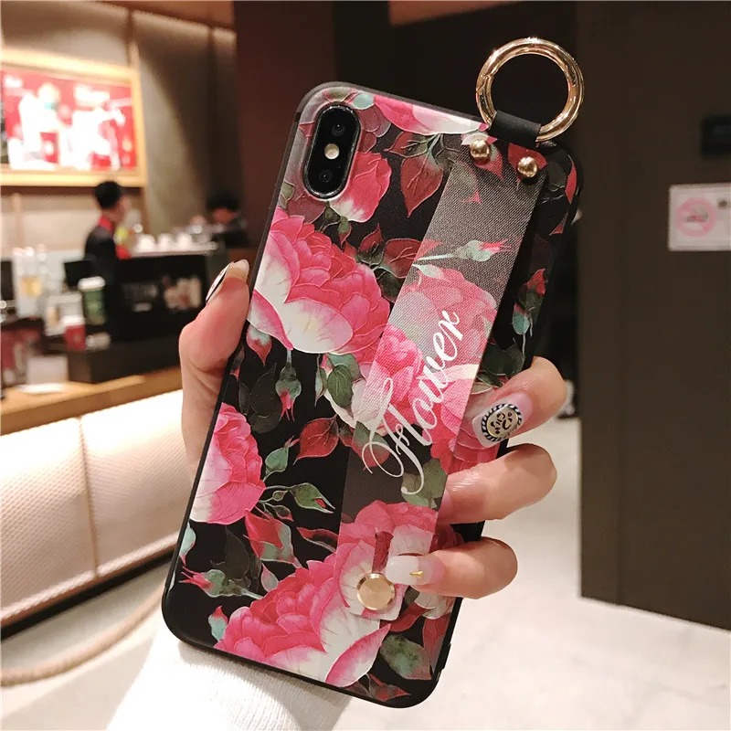 3D рельефный с розой цветком цветочным мотивом чехол для iPhone 7 8 6 6s plus X Xs max XR