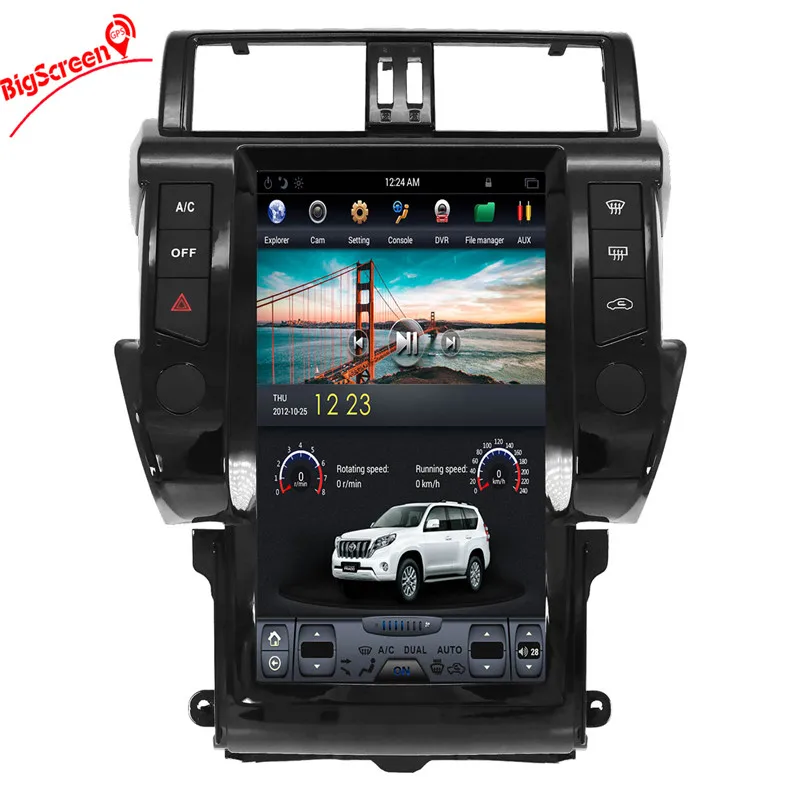 13,6 Android 7,1 Tesla стиль автомобиля gps навигация для TOYOTA Land Cruiser Prado 150- головное устройство мультимедиа dvd-плеер автомобиля