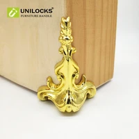 unilocks 20pcs 65mm42mm wood box gold feet leg corner protector triangle decorative bracket for furniture hardware plastic