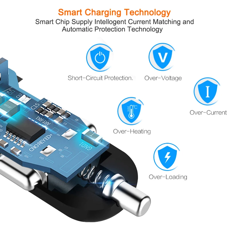 Accnic Универсальный автомобильный адаптер для сигарет DC 12-24 V 5 V 2.4A двойной usb-порт с автомобильным дисплеем напряжения для Iphone Xiaomi huawei