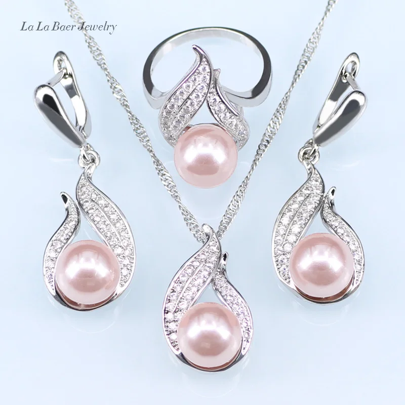 Винтажное серебро 925 бижутерия Модные полые капли воды с розовым искусственным