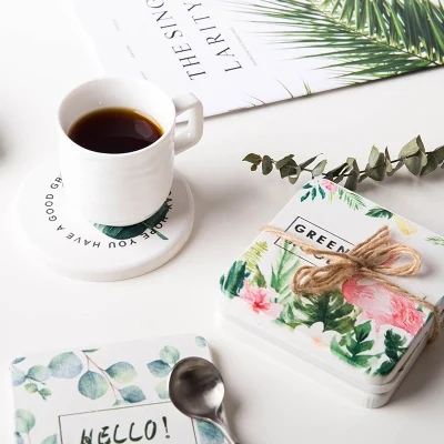 Natural Diatom Mud Creative Coaster Japanese Cartoon Insulation Mat Mug Slip Can Be Customized | Дом и сад