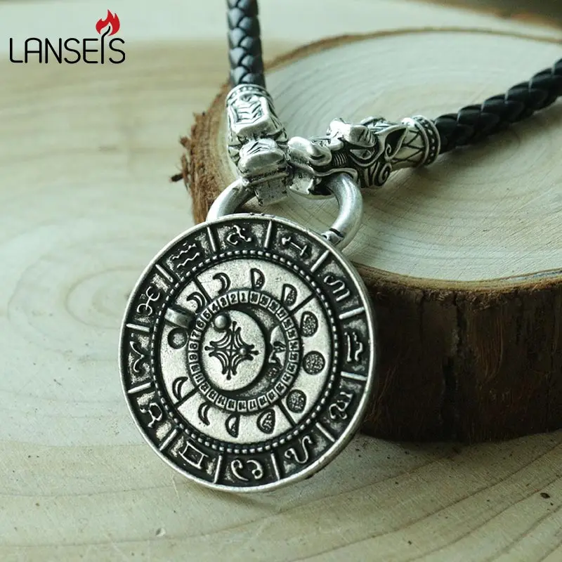 Ювелирные изделия в стиле викингов ретро с фазой старой Луны|talisman necklace|rune