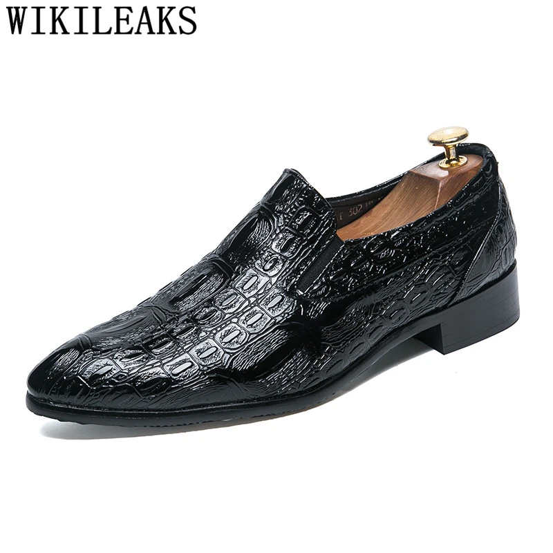 Crocodile Shoes Men Oxford Coiffeur Formal Elegant Italian Brand Dress Classic Sepatu Slip On Pria Ayakkabi | Обувь