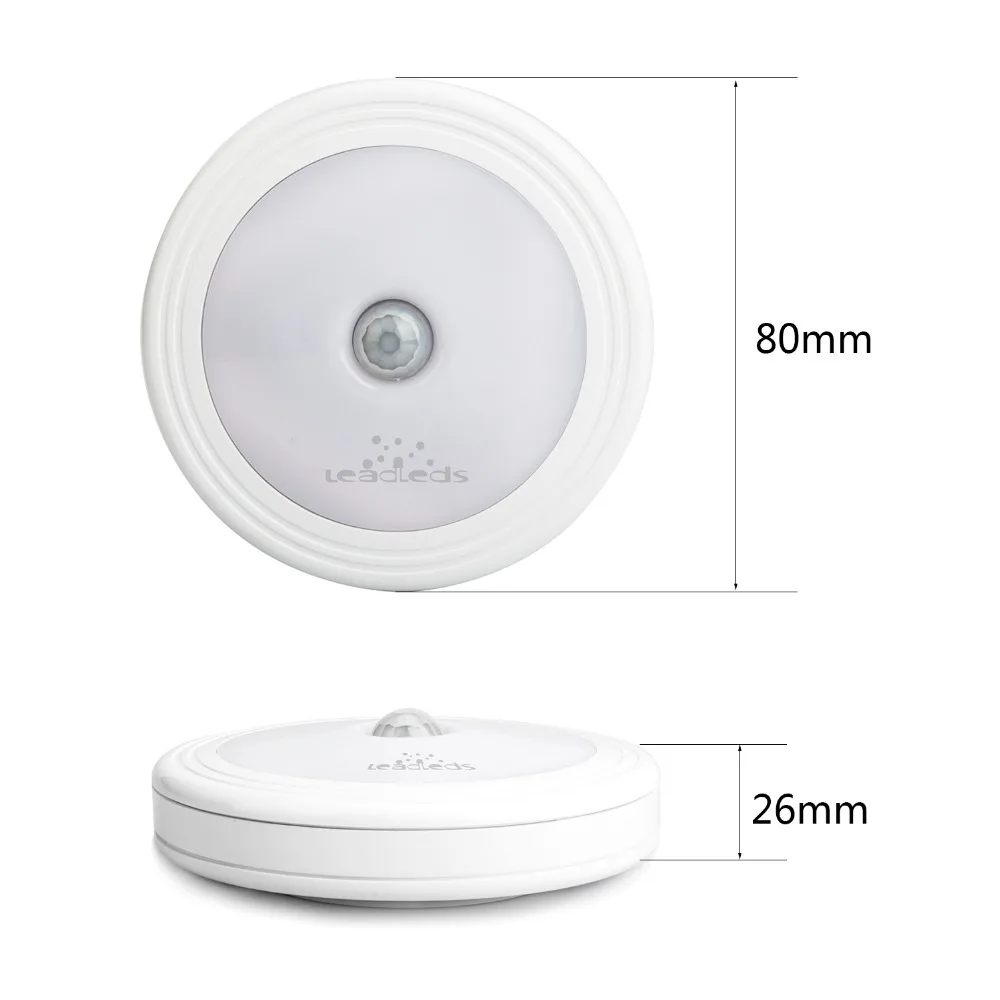1 шт. светодиодный датчик движения ночник на батарейках настенный светильник с
