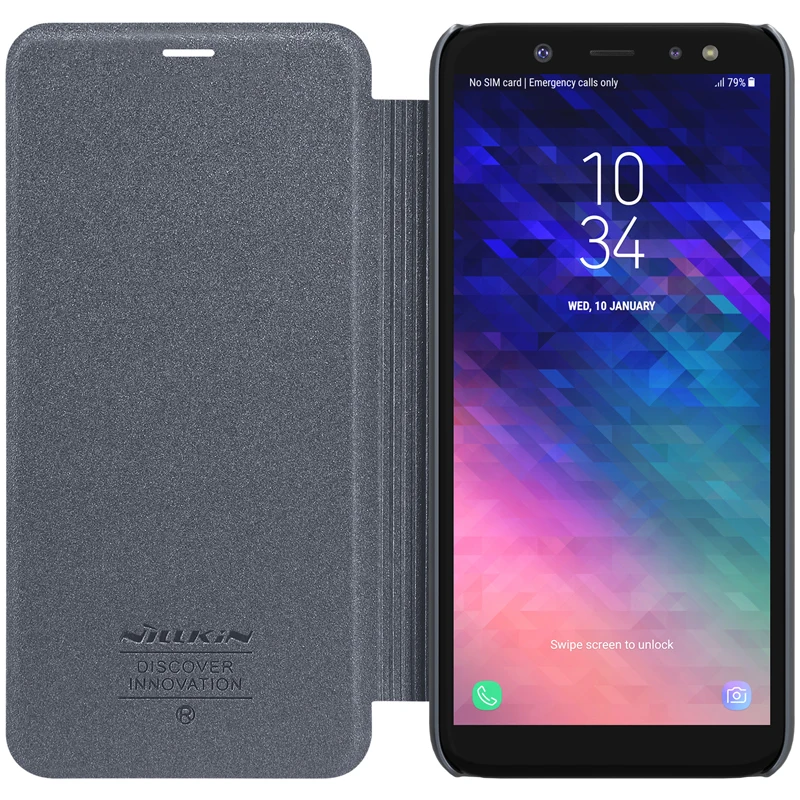 Для Samsung Galaxy A6 Plus чехол NILLKIN Sparkle откидная кожаная задняя крышка для телефона сумка