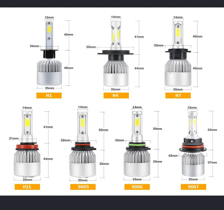 светодиодные лампы для авто Н7 LED H4 H7 H11 удар водить автомобиль Фары комплект 16000LM