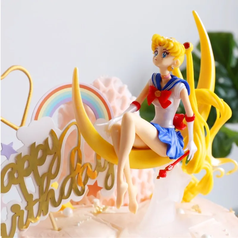 Лидер продаж аниме кукла Sailor Moon Tsukino Usagi 15 см украшение торта из ПВХ подарки на