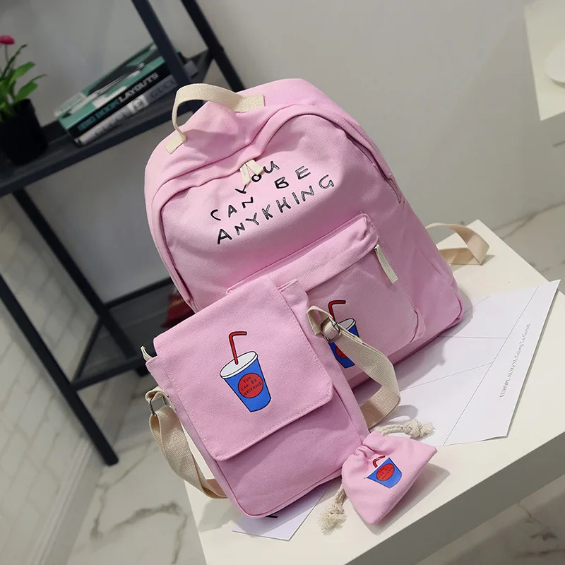 Детские школьные сумки 4/шт. mochila escolar рюкзаки для девочек холщовый рюкзак и сумка a