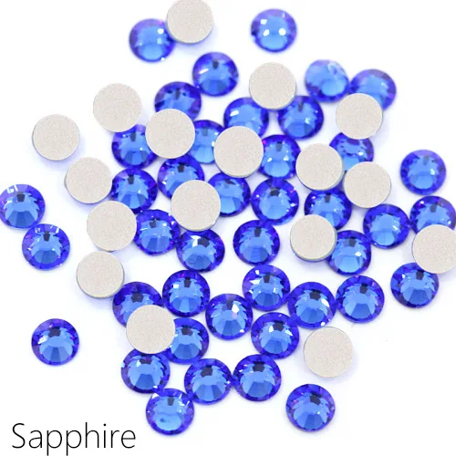 Sapphire 1440 шт блестящие стразы с кристаллами SS3 до SS34, не Горячие Стразы с плоской задней стороной для клея одежды, камень для дизайна ногтей B0993 - Цвет: Sapphire