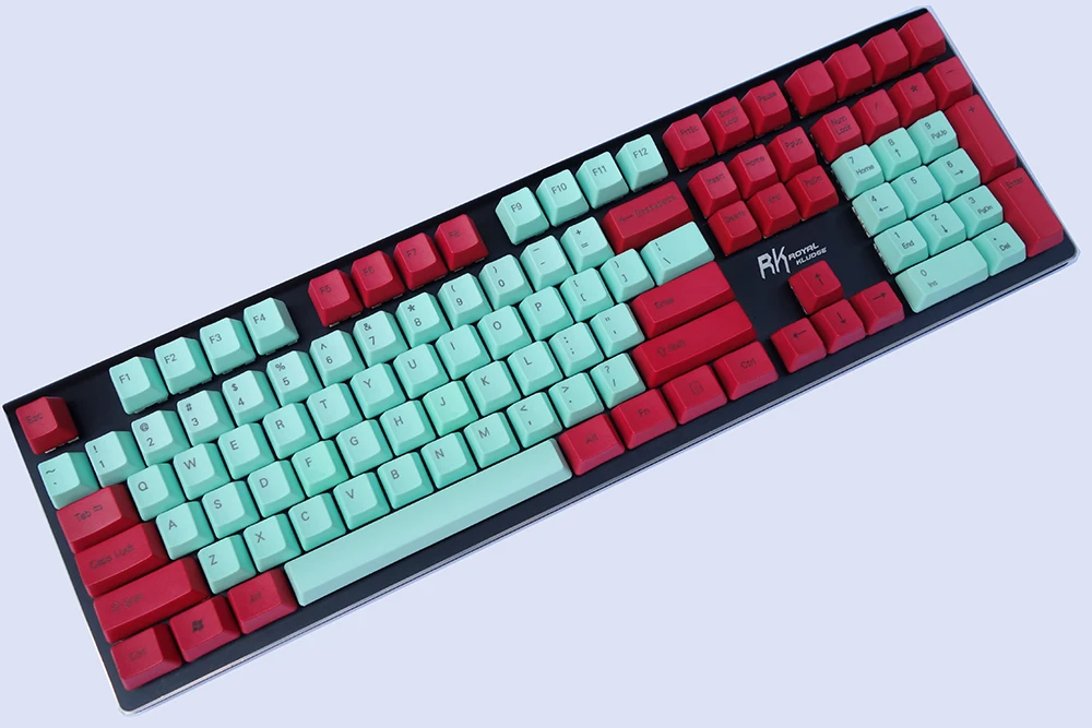 NPKC OEM клавишные колпачки pbt красно-мятный смешанный ANSI макет 61 клавиши 87 клавиш 108 клавишей для переключатели Cherry MX механической клавиатуры