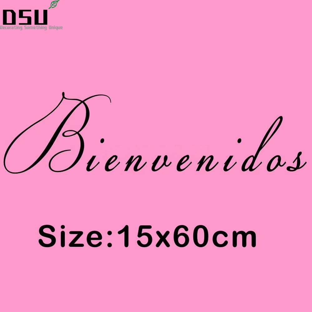 

Горячая продажа цитаты на испанском виниловые наклейки на стену Bienvenidas Добро пожаловать наклейки на стену для спальни домашний Декор украш...