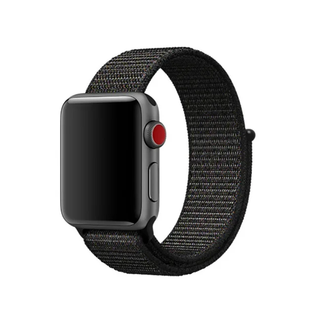 Спортивные нейлоновая петля, ремешок для наручных часов Apple Watch 4 44 мм 40 мм из мягкого нейлона и шифона со вставками в полоску, из дышащего материала, отлично подходит для замены ремешков ремешок для наручных часов Iwatch, Series3/2/1 38 мм 42 мм - Цвет ремешка: Black red
