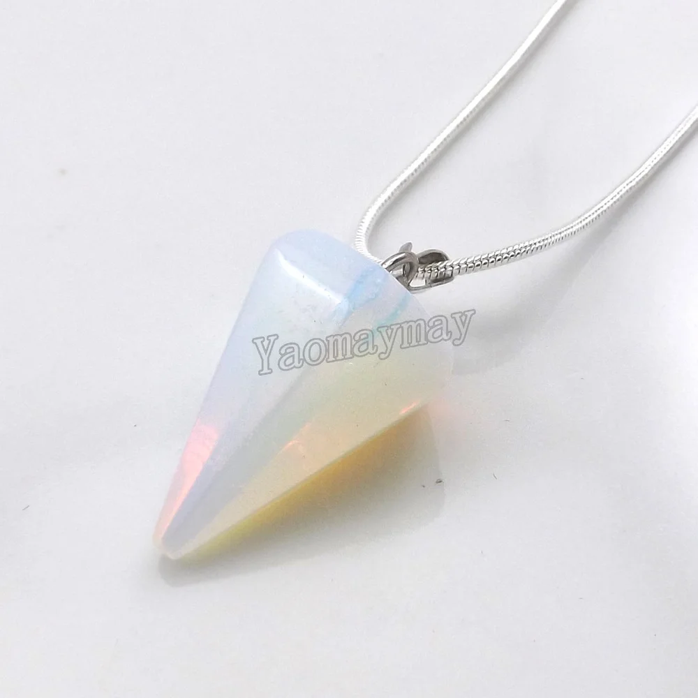 

Natural Opal Pyramis Shape Pendant Choker Silver Plated Necklace For Women 20pcs/lot