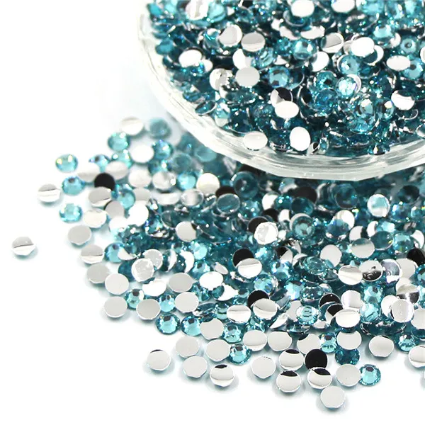 Aquamarine 1000 шт, стразы из смолы, круглые, 4 мм, камни и кристаллы для одежды, телефона, наклейки, алмазное сверло для рукоделия, аксессуары для женщин - Цвет: Aquamarine