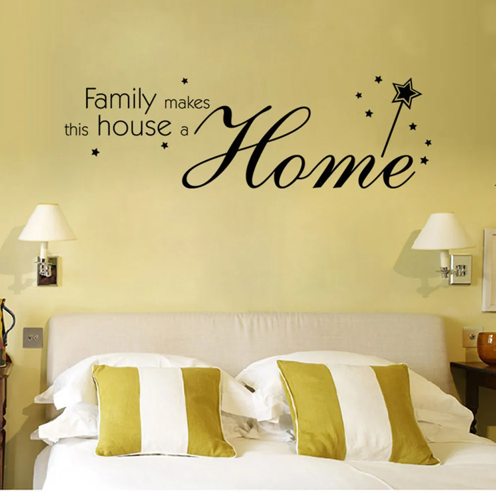 Горячая Распродажа наклейки на стену дома семейная с буквами Цитата Съемные