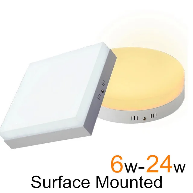 

6W 12W 18W 24W LED Ceiling Downlight Surface Mounted Round LED Down light Warm White/White/Cold White AC85-265V L+ LED Driver