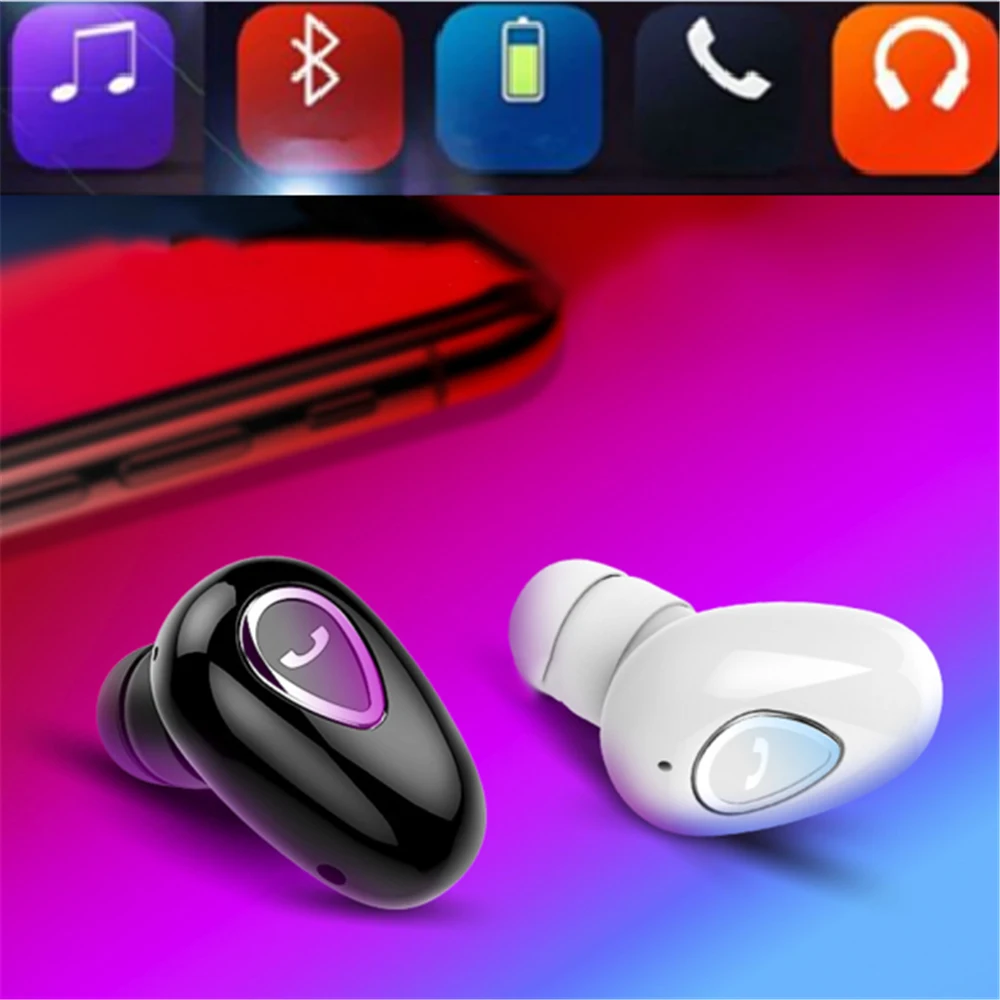 Мини универсальные беспроводные Bluetooth невидимые наушники-вкладыши с 3D
