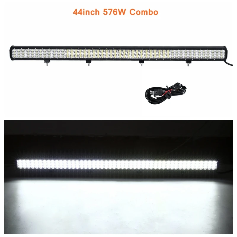 44inch 576W Combo Oslamp светодиодный светильник " 7" " 12" 2" 23" 2" 31" 4" 50 дюймов светодиодный светильник для внедорожника ATV 4x4 4WD трейлер грузовик 12 24v - Цвет: 44inch 576W Combo