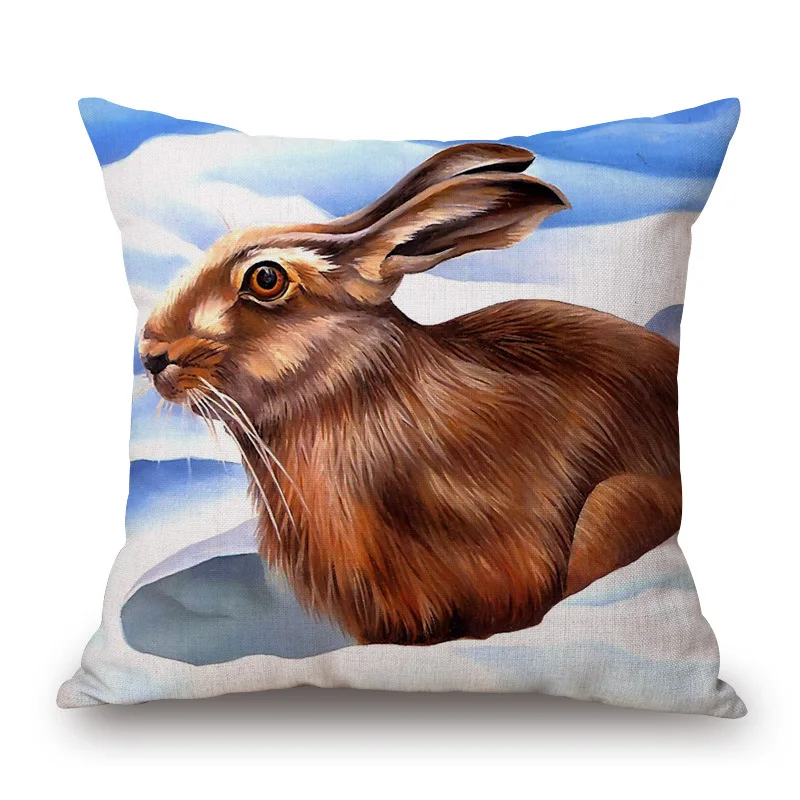 Животные чернильная живопись кролик волк печать льва домашний декор диван