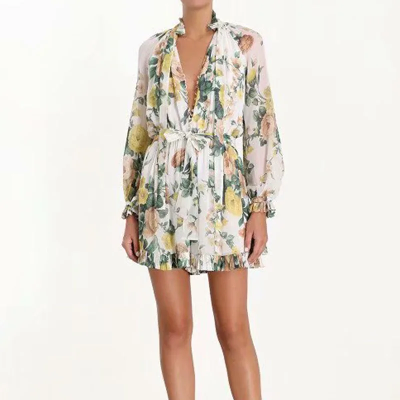 HEYDRESS свободные богемные комбинезоны с цветочным принтом в винтажном стиле, женские Комбинезоны на шнуровке, повседневные пляжные Комбинезоны для отдыха