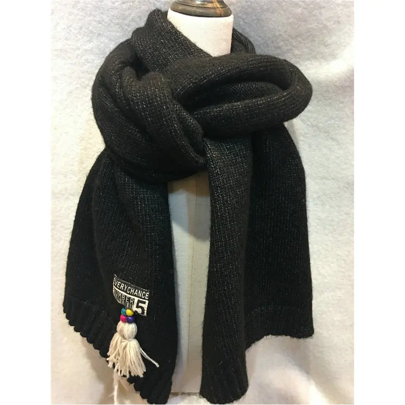 Winter Female Scarf Solid Knitted With Novelty Tassel Decoration Fashion Oversized Warm Thick Pashmina Shawl Scarves YG481 |