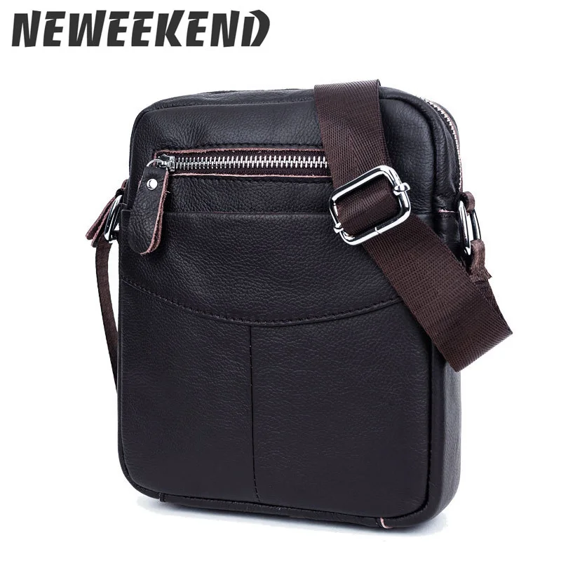 Натуральная кожа Мужская Мода Стиль Casual Crossbody тонкий слинг сумка портфель