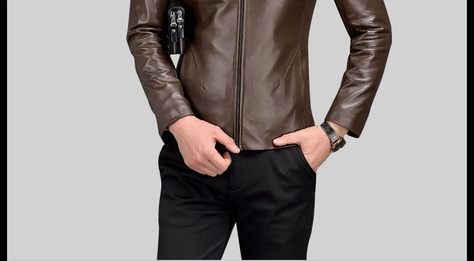 AIBIANOCEL мужские Куртки из натуральной овчины, Jaqueta De Couro Masculina, мужские куртки из чистой кожи на весну и осень
