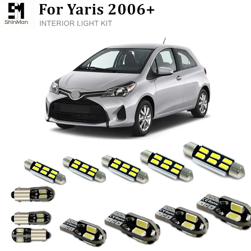 Shinman 6x ошибок светодиодный интерьер светильник комплект посылка для toyota Yaris 2006 +