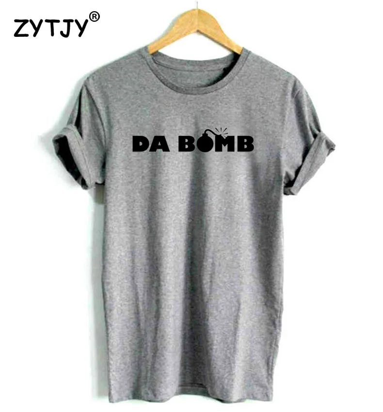 Да бомба с буквенным принтом Футболка хлопок повседневное забавная футболка для