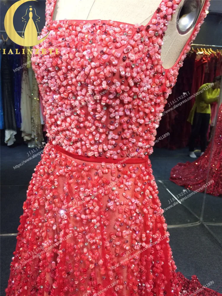 Rhine 100% Real Picture Sexy Full Luxury Bead Sequins High Fashion A-line New Arrival Dress for Party Formal Dress Evening Dress