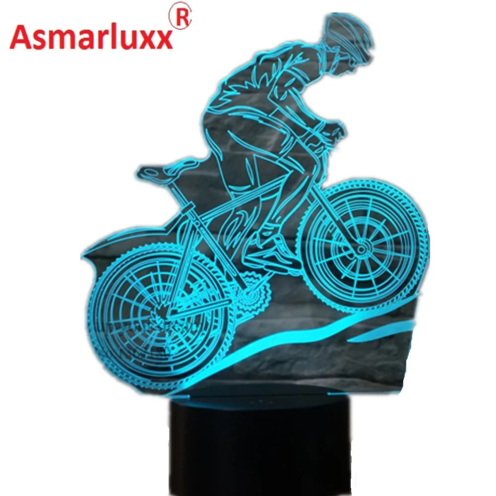 USB 3D светодиодный светильник для горного велосипеда Athlete Sport Lover ночные