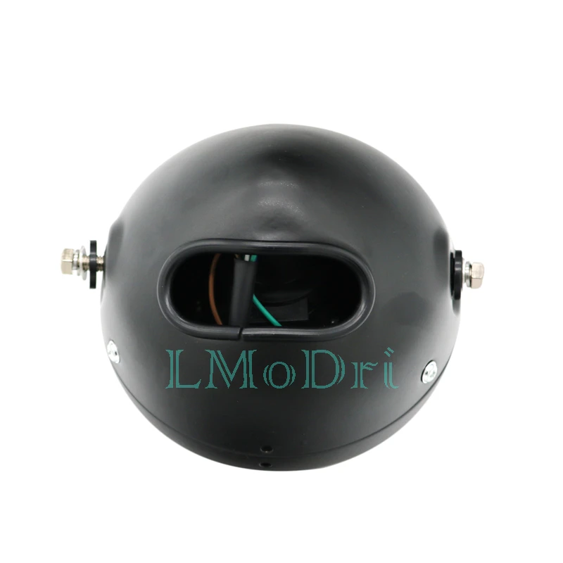 LMoDri Motorcycle Front Headlight Motorbike Modified Headlamp With Mesh Cover For Harley /Bobber CG GN |