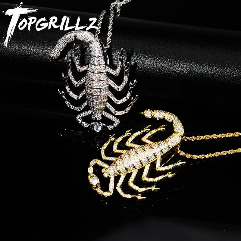 Мужская подвеска в стиле хип хоп TOPGRILLZ кулон виде животного со скорпионом и