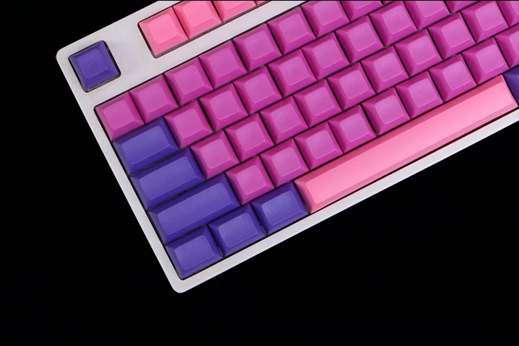 Пустые клавиши DSA для механической клавиатуры cherry mx 104 PBT розовые и фиолетовые