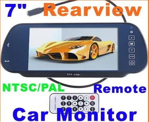 Недорогой автомобильный монитор 7 дюймов цветной TFT ЖК дисплей заднего вида SD USB MP5