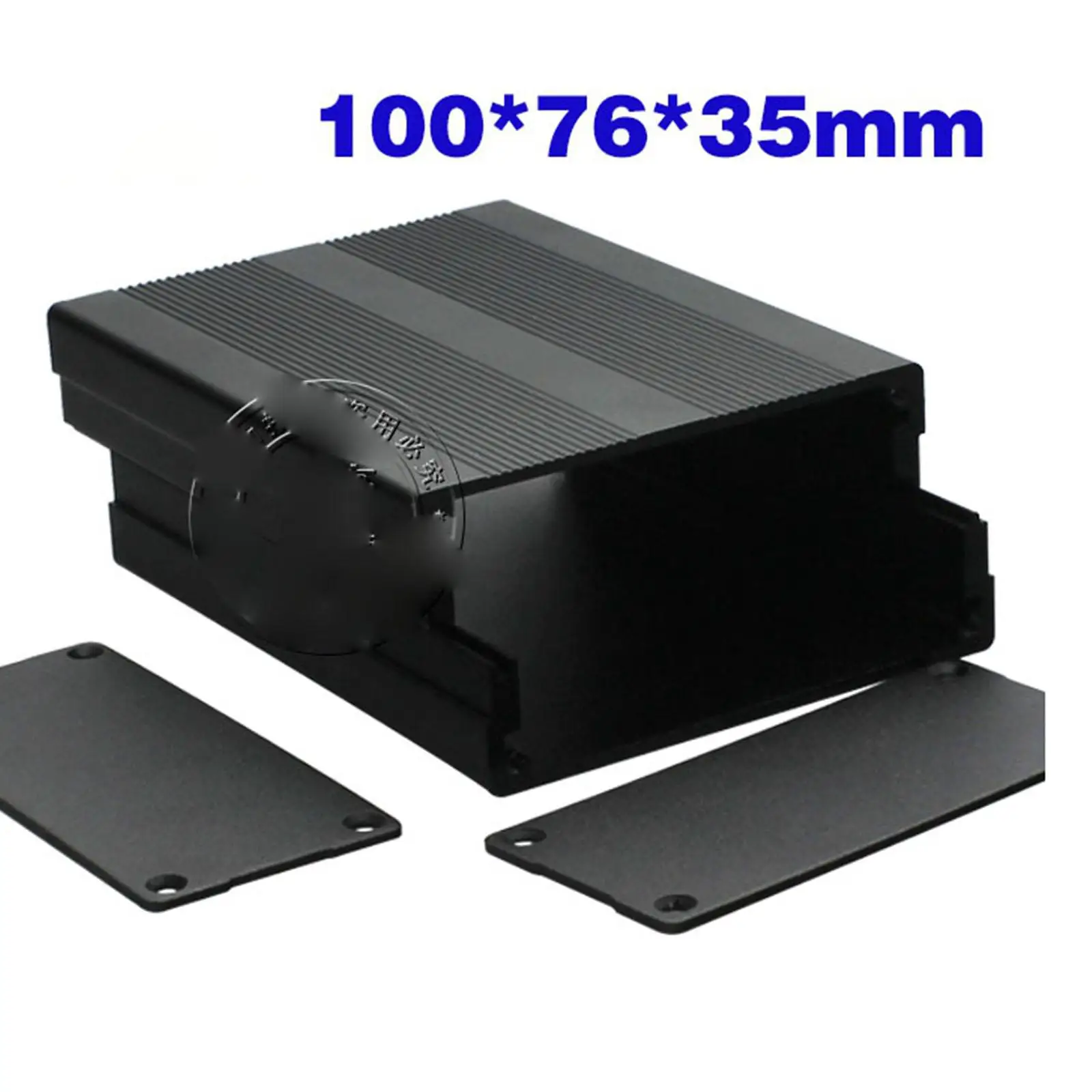 100x76x35mm Black Aluminum Enclosure PCB Shell Cooling Box Case Split Type