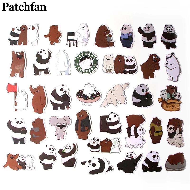 Patchfan 37 шт. Мы Голые Медведи мультфильм забавные наклейки для скрапбукинга DIY ноутбук скейтборд мотоцикл домашние декоративные значки A2015