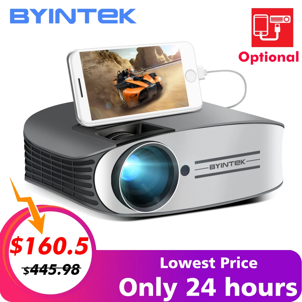 Сохраните 40 $ по самой низкой цене BYINTEK MOON M7 200 фут домашное Театр HD видеопроектор