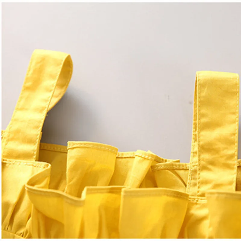 DFXD Toddler Girls Clothing Kids Summer Dress 2018 New Soild Pink/Yellow Sleeveless Strap Birthday Party Baby Beach | Детская одежда и