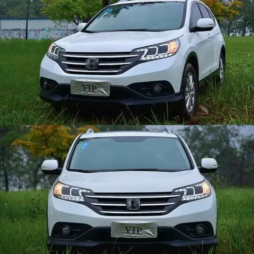 Angel Eye u-образной формы передний светильник для Honda CRV 2012- головной светильник s динамический сигнал поворота DRL линзы проектора bi xenon